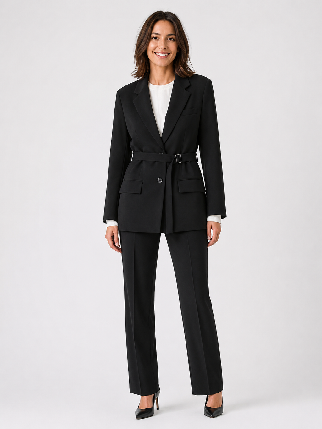 Veste Blazer Laine Noir Femme