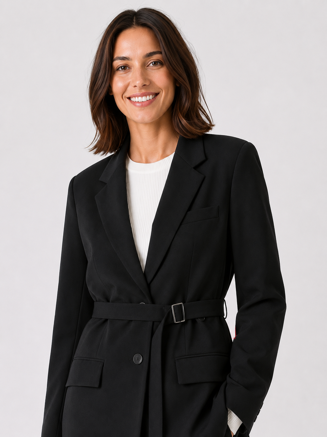 Veste Blazer Laine Noir Femme