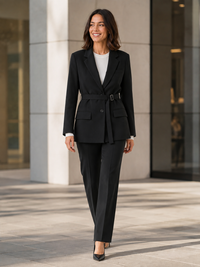 Veste Blazer Laine Noir Femme