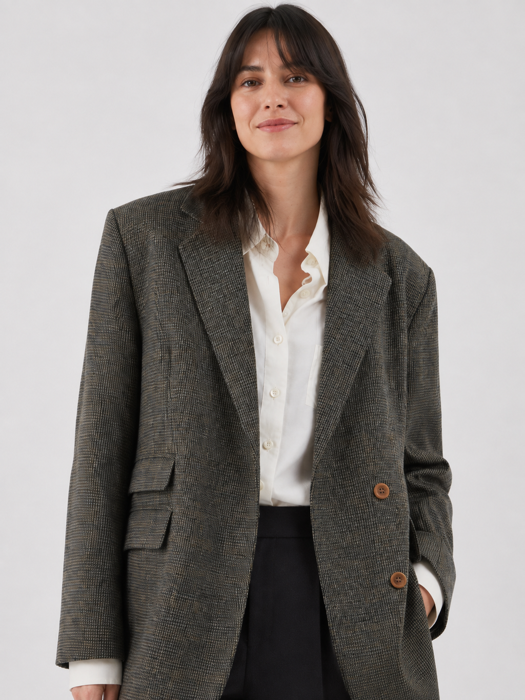 Blazer Marron Femme Laine