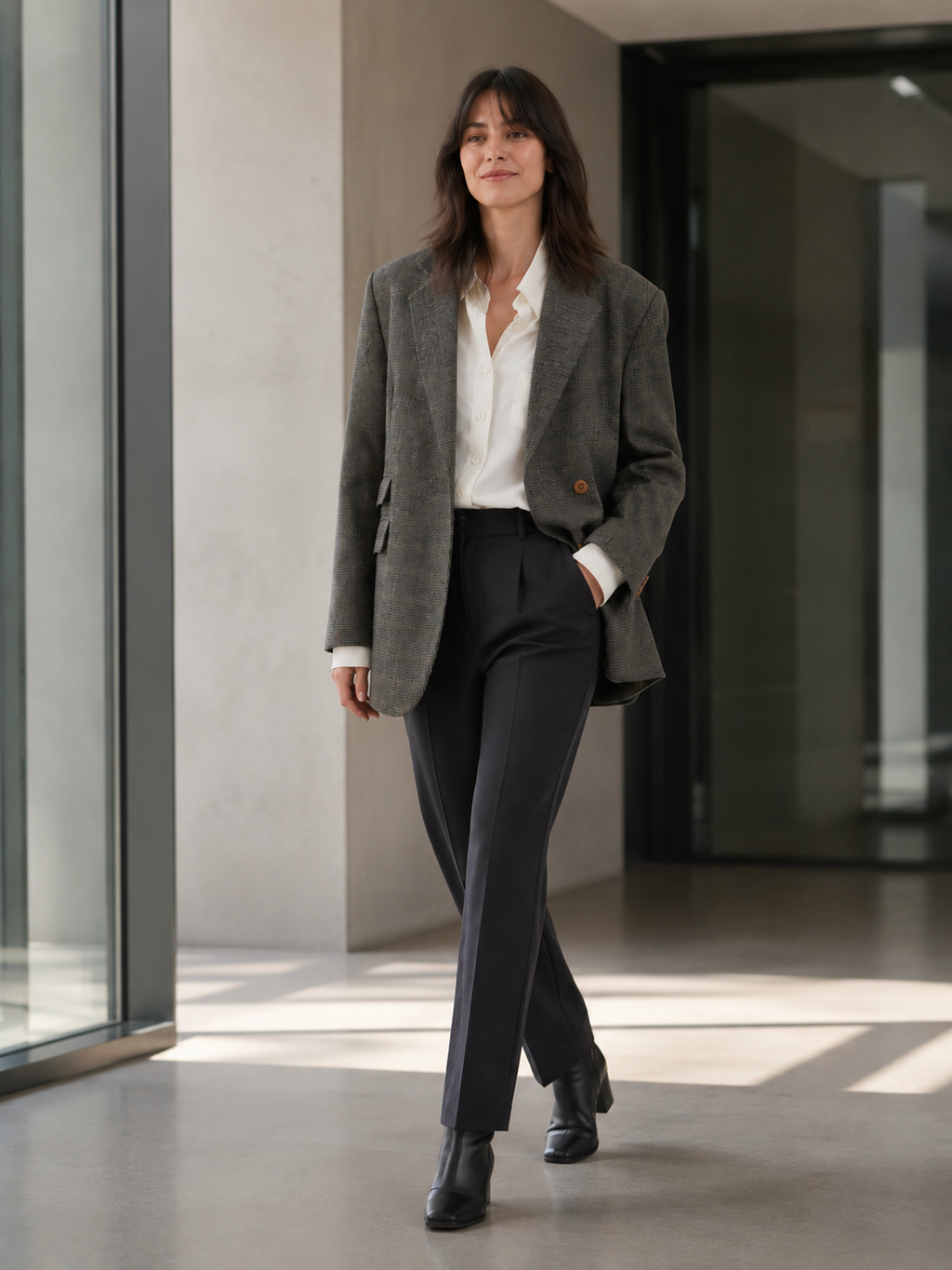 Blazer Marron Femme Laine