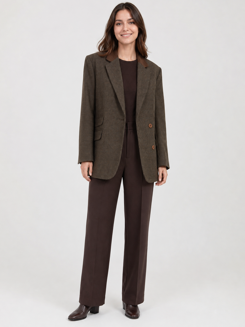 Blazer Laine Femme Marron