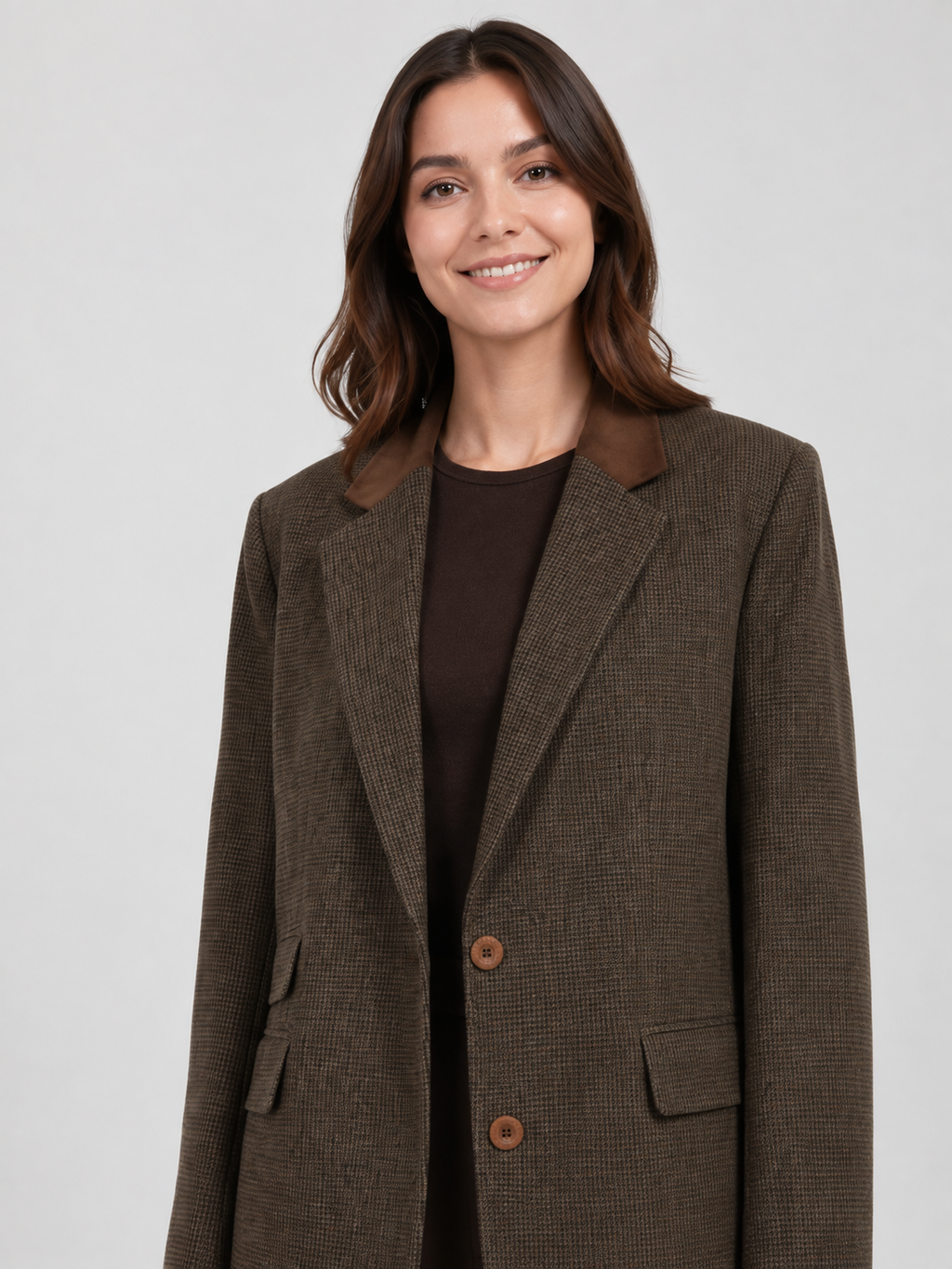 Blazer Laine Femme Marron