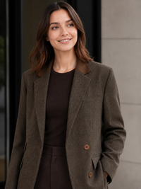 Blazer Laine Femme Marron