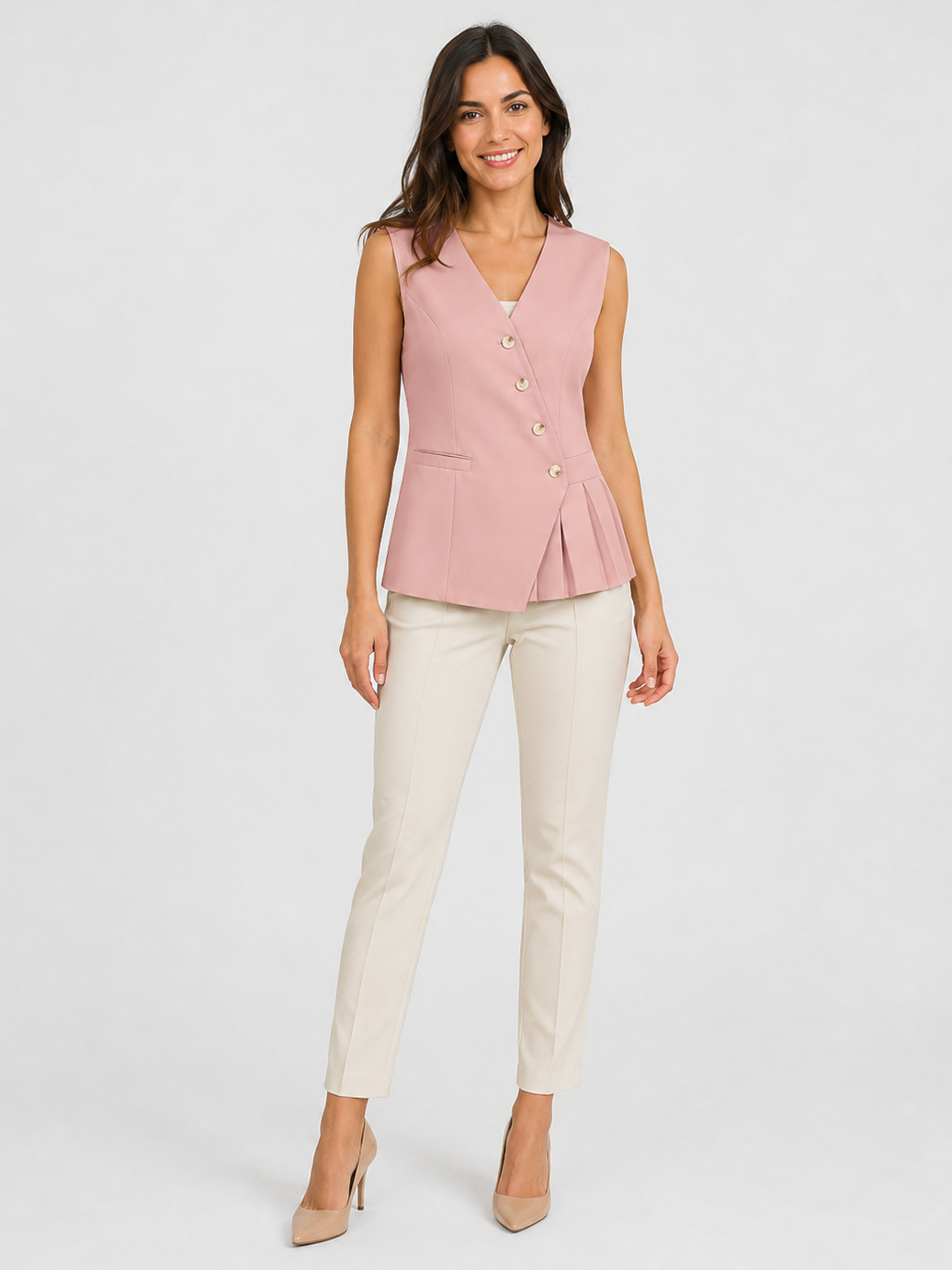 Blazer Sans Manches Rose