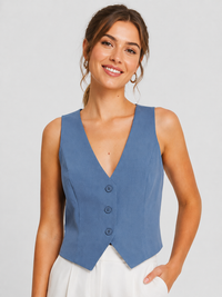 Blazer Sans Manche Bleu