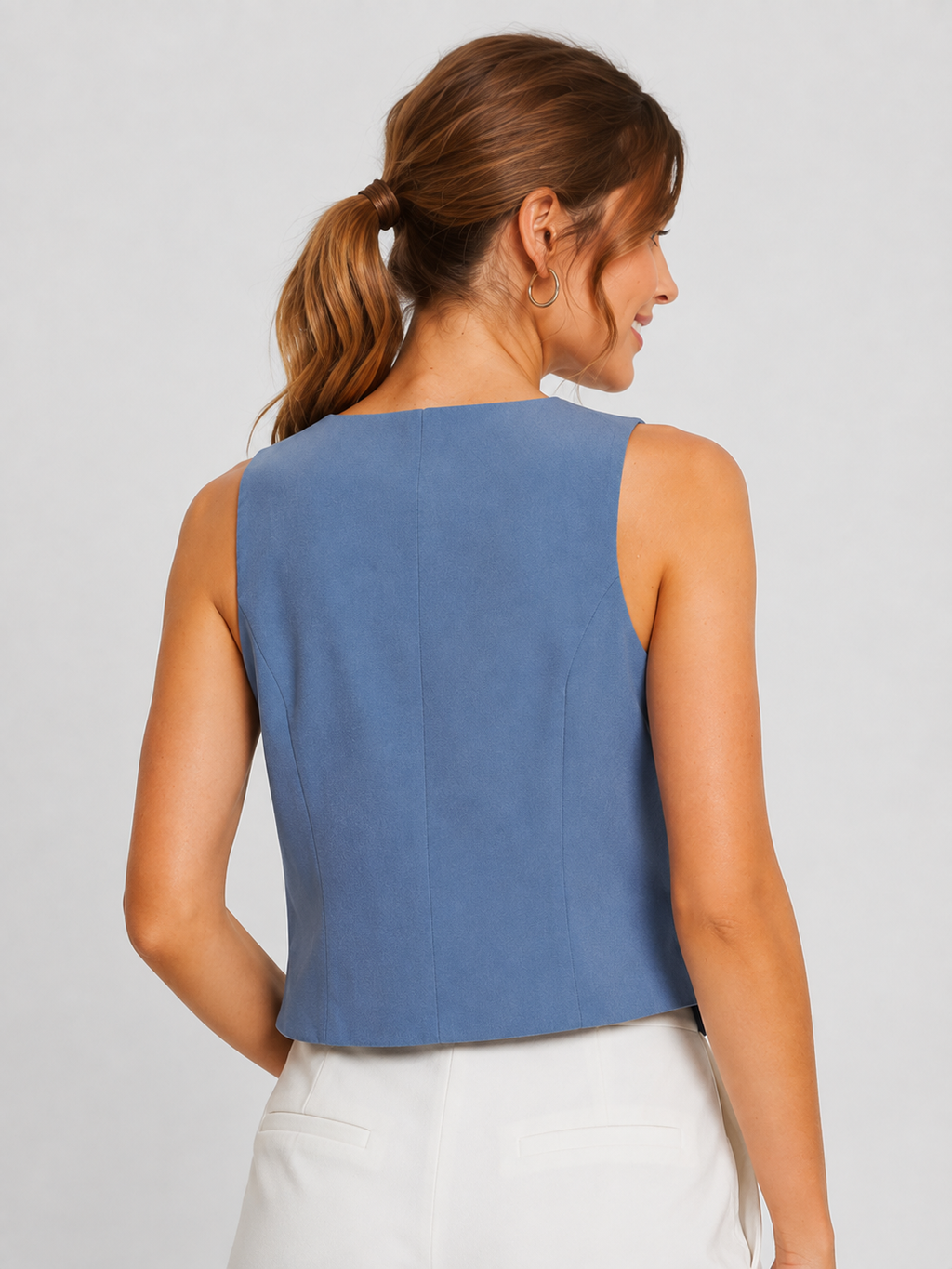 Blazer Sans Manche Bleu