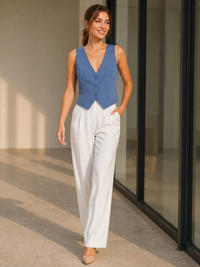 Blazer Sans Manche Bleu