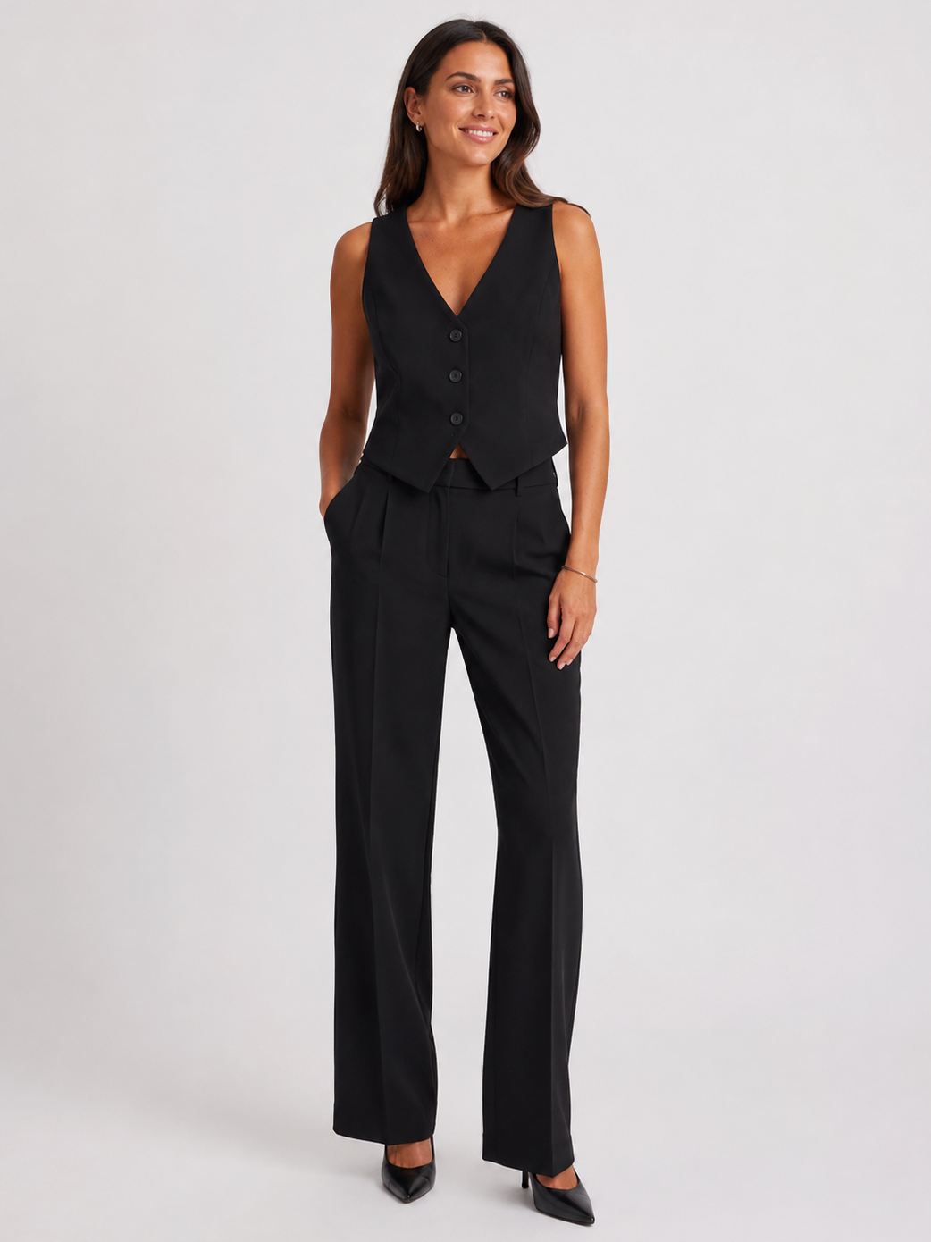 Blazer Noir Sans Manche