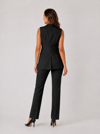 Blazer Noir Sans Manche Femme