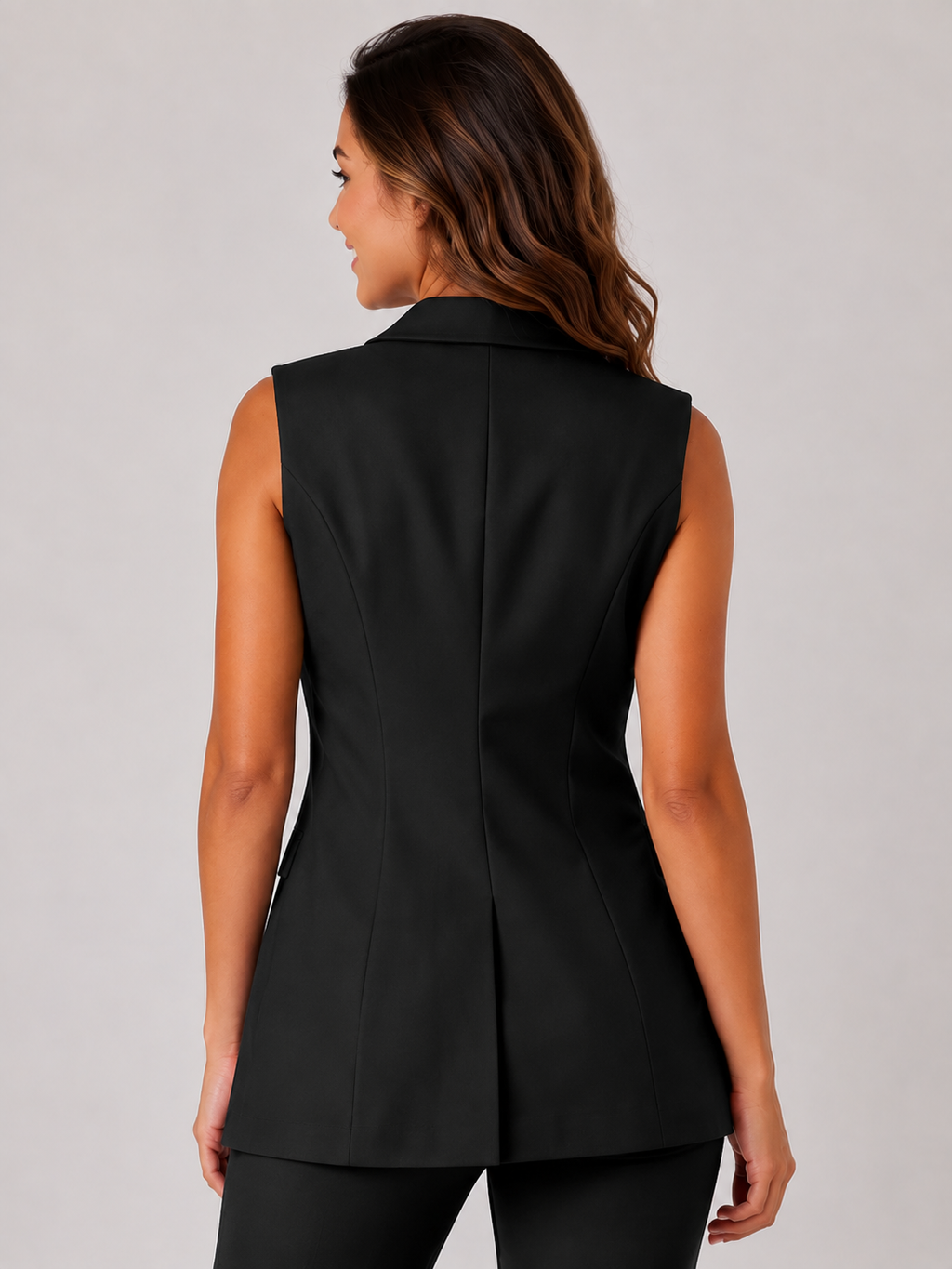 Blazer Noir Sans Manche Femme