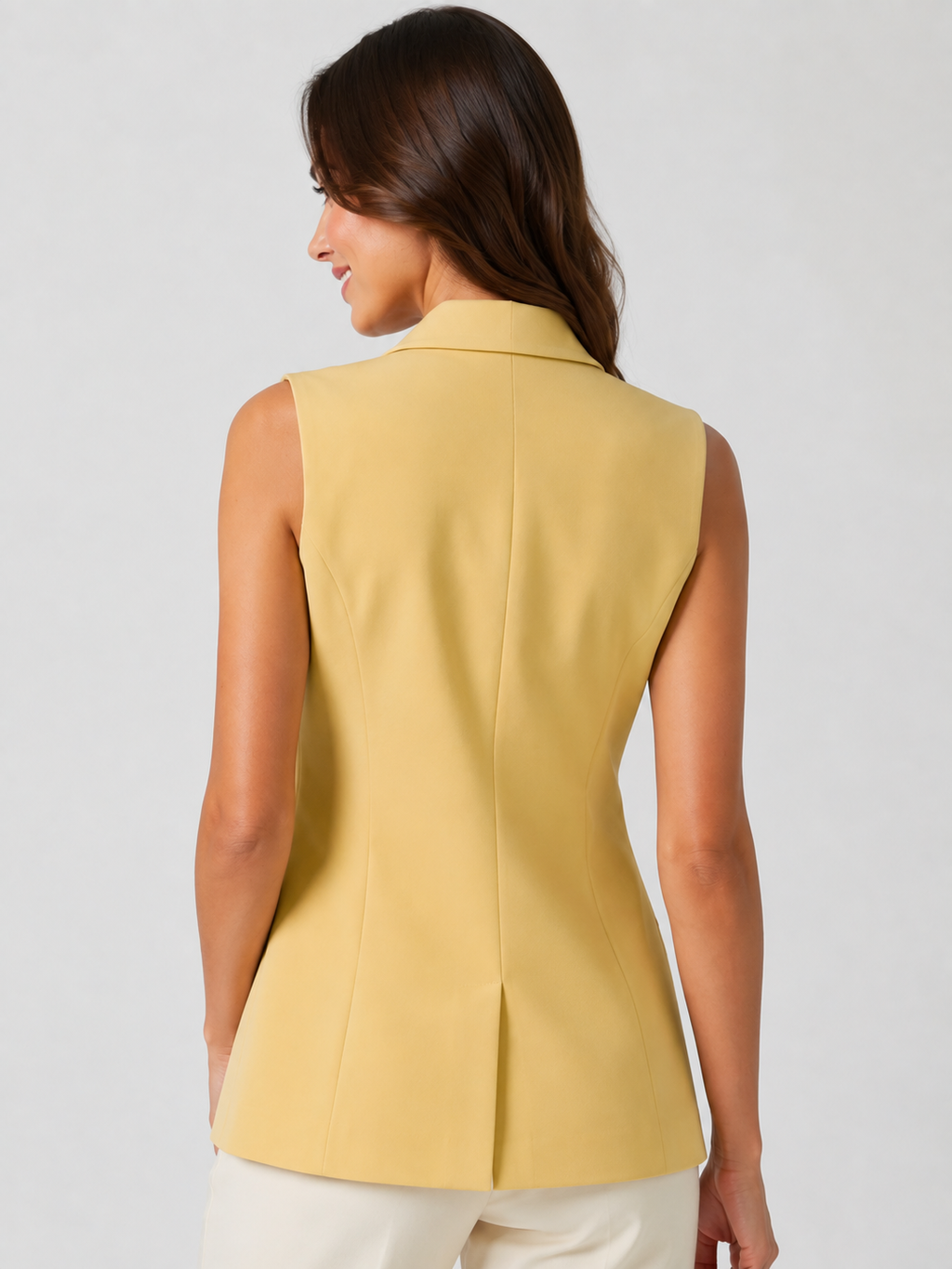 Blazer Sans Manche Jaune
