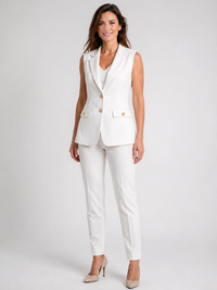 Blazer Sans Manche Blanc Femme