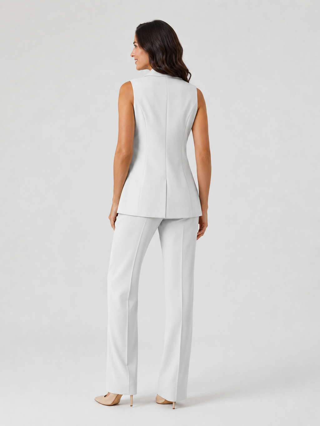Blazer Sans Manche Blanc Femme