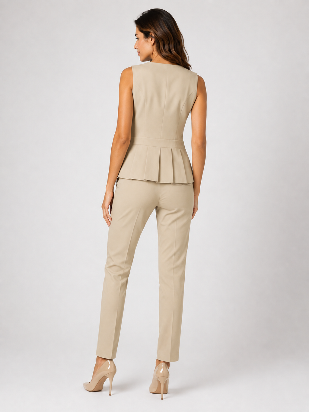 Blazer Sans Manches Beige