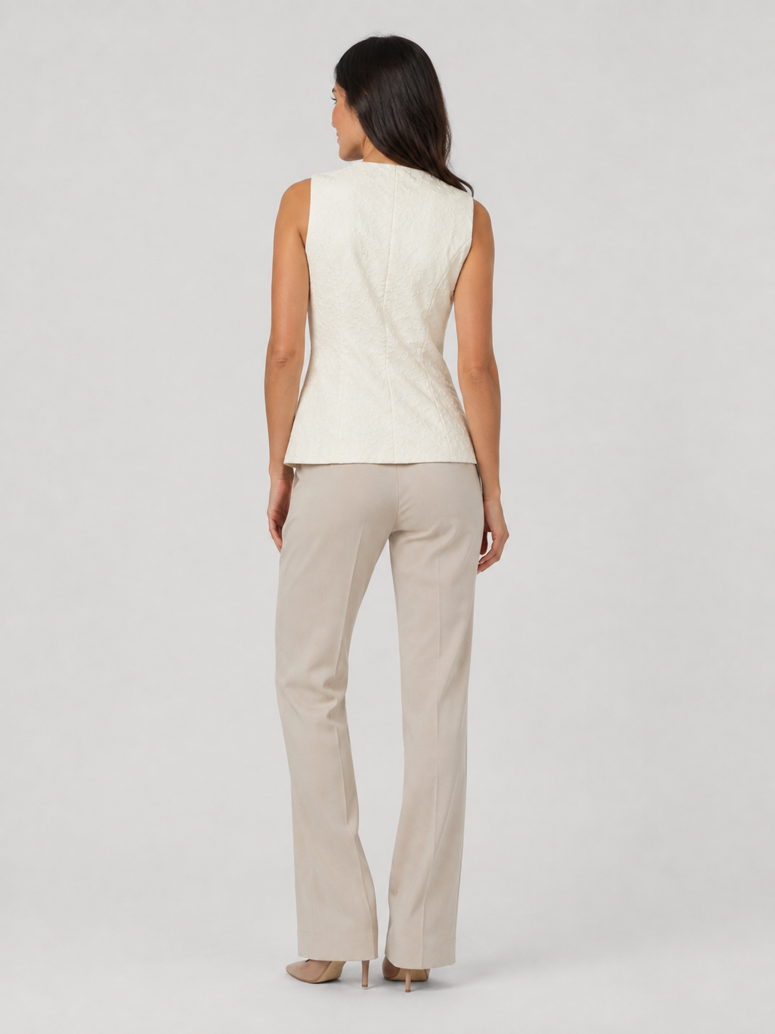 Blazer Sans Manche Femme Blanc