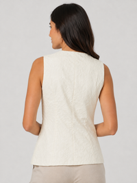 Blazer Sans Manche Femme Blanc