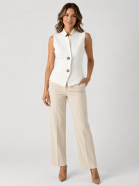 Blazer Femme Blanc Sans Manche