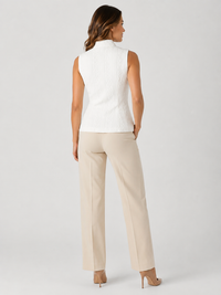 Blazer Femme Blanc Sans Manche