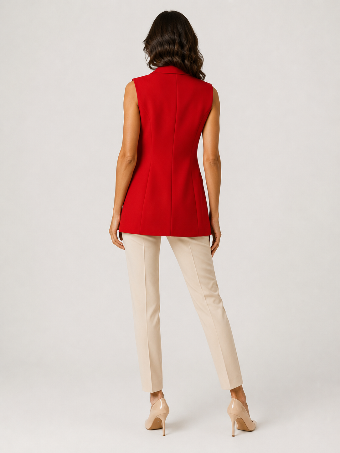 Blazer Sans Manches Rouge