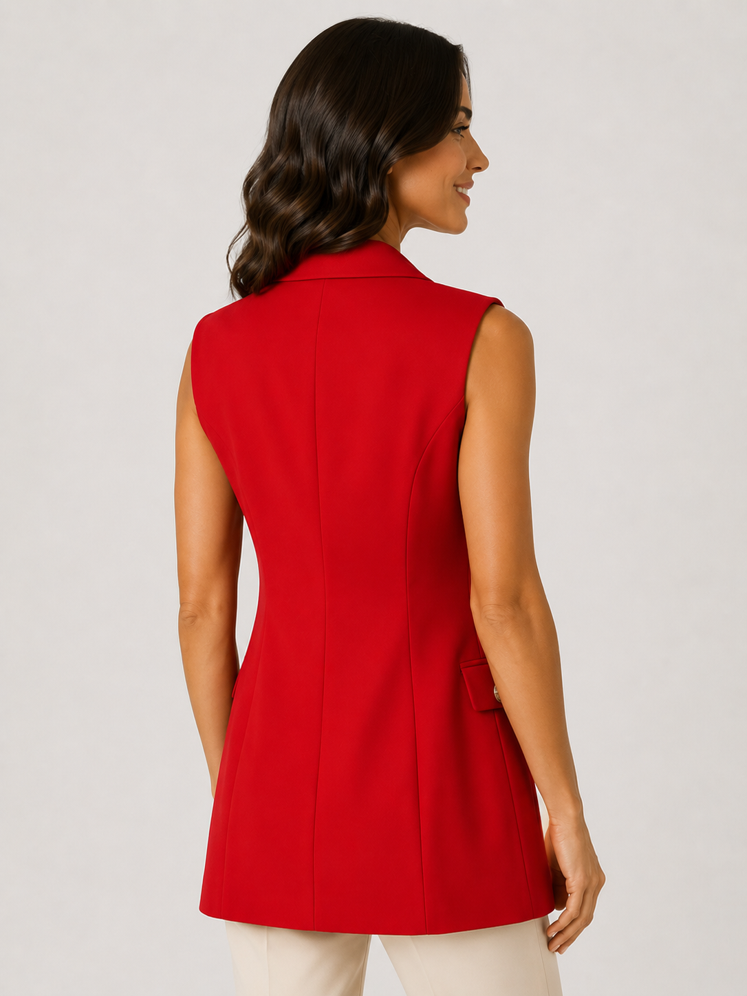 Blazer Sans Manches Rouge