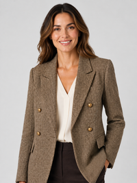 Veste Blazer Marron Femme Croisé