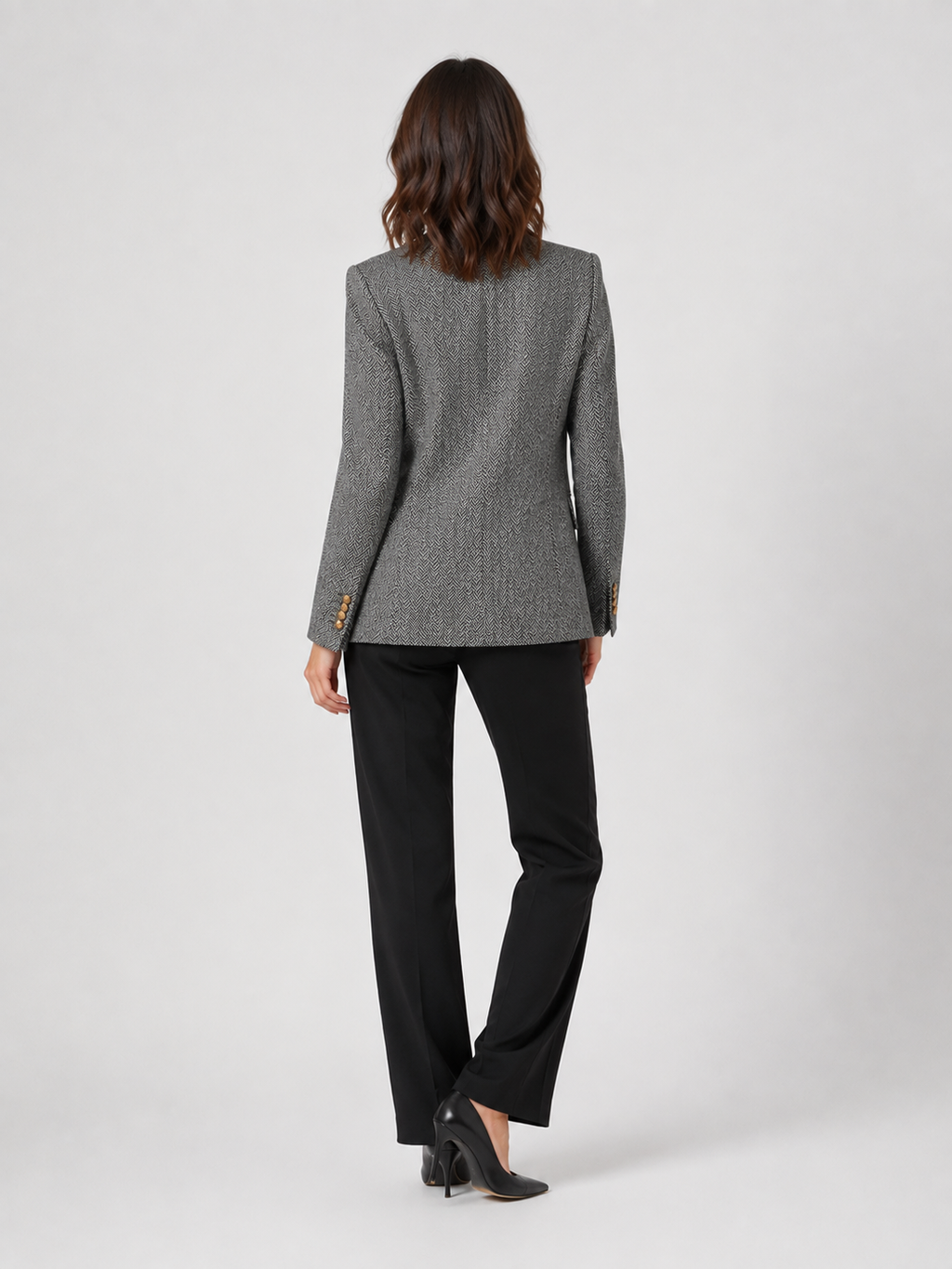 Blazer Croisé Femme Gris