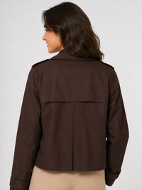 Trench Court Marron Femme