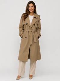 Trench Long Femme Marron