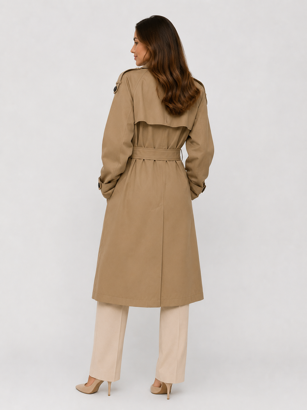 Trench Long Femme Marron