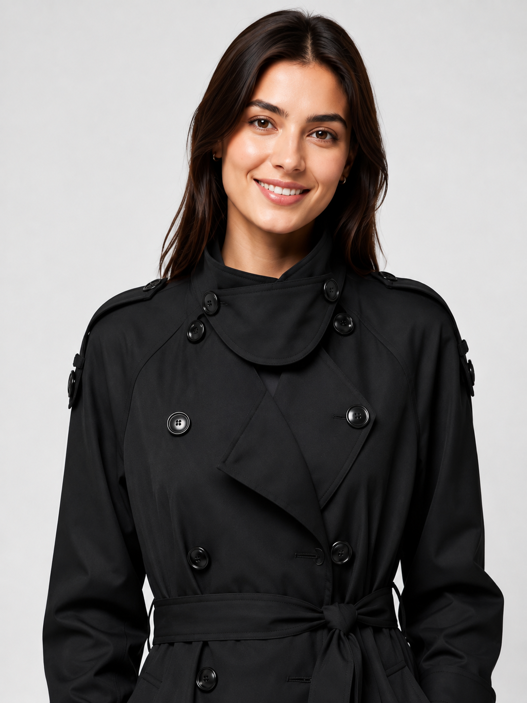 Trench Long Femme Noir