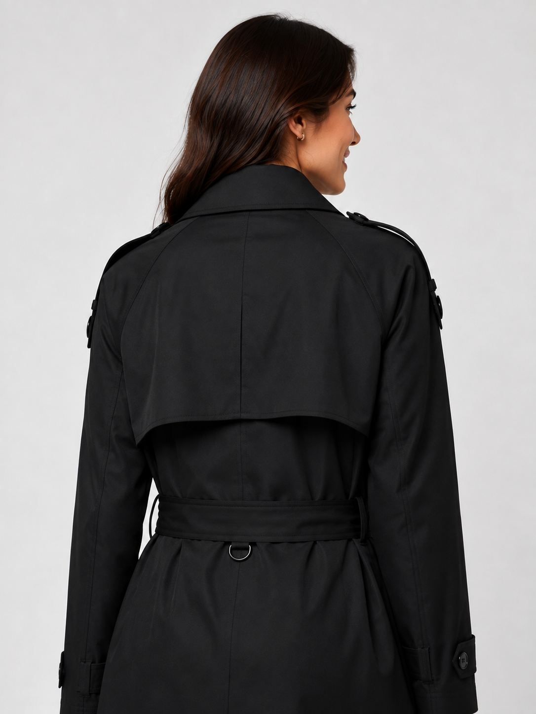 Trench Long Femme Noir