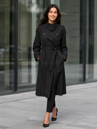 Trench Long Femme Noir