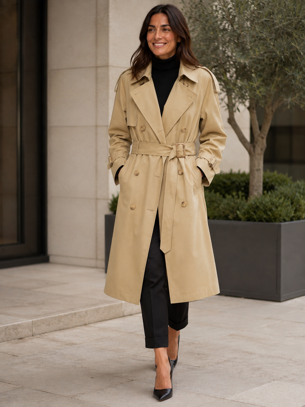 Trench Beige Femme Long