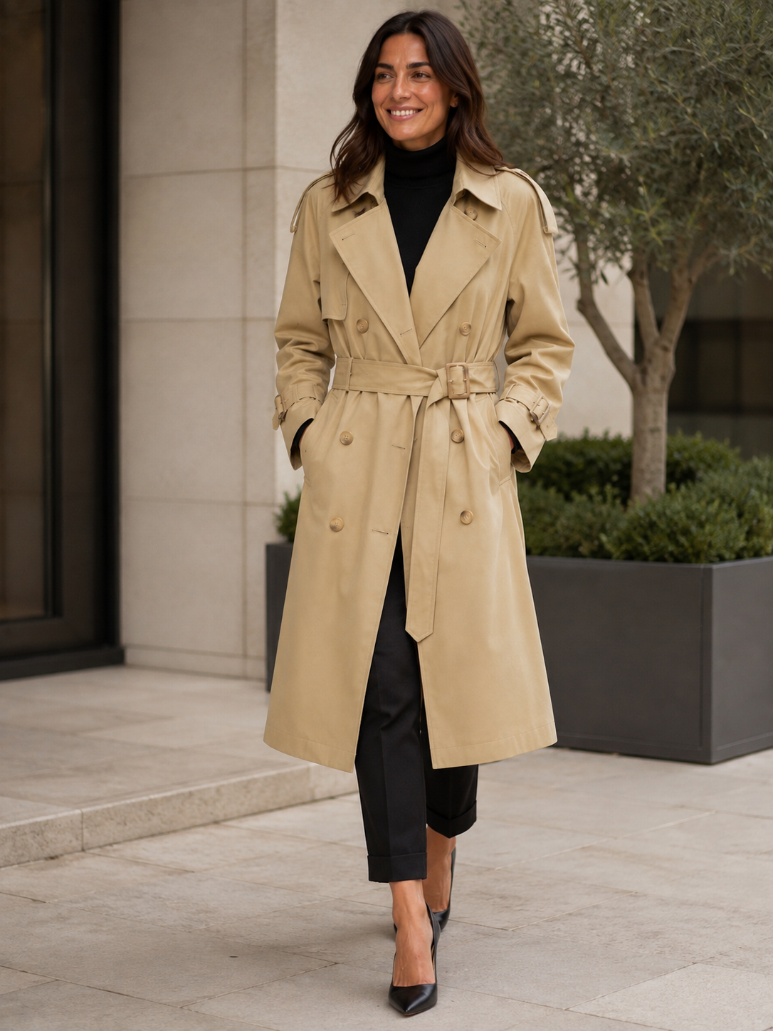 Trench Beige Femme Long