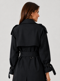 Manteau Trench Long Noir Femme