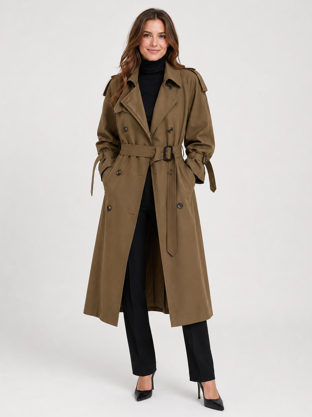 Trench Femme Long Marron