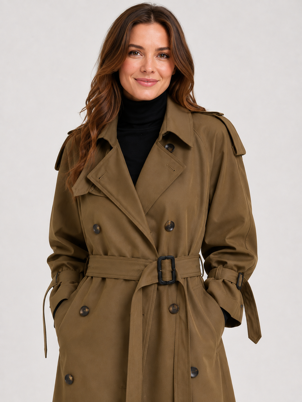 Trench Femme Long Marron
