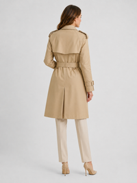 Trench Mi-Long Femme Beige