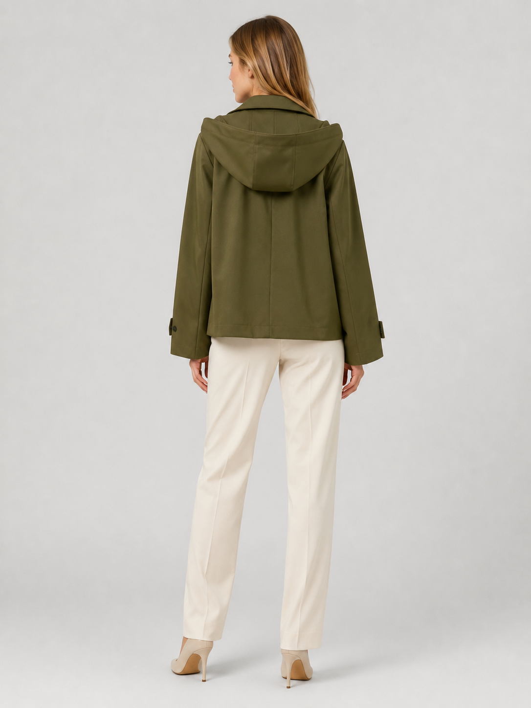 Trench Court Femme Kaki