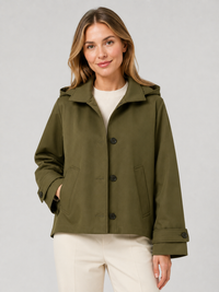 Trench Court Femme Kaki