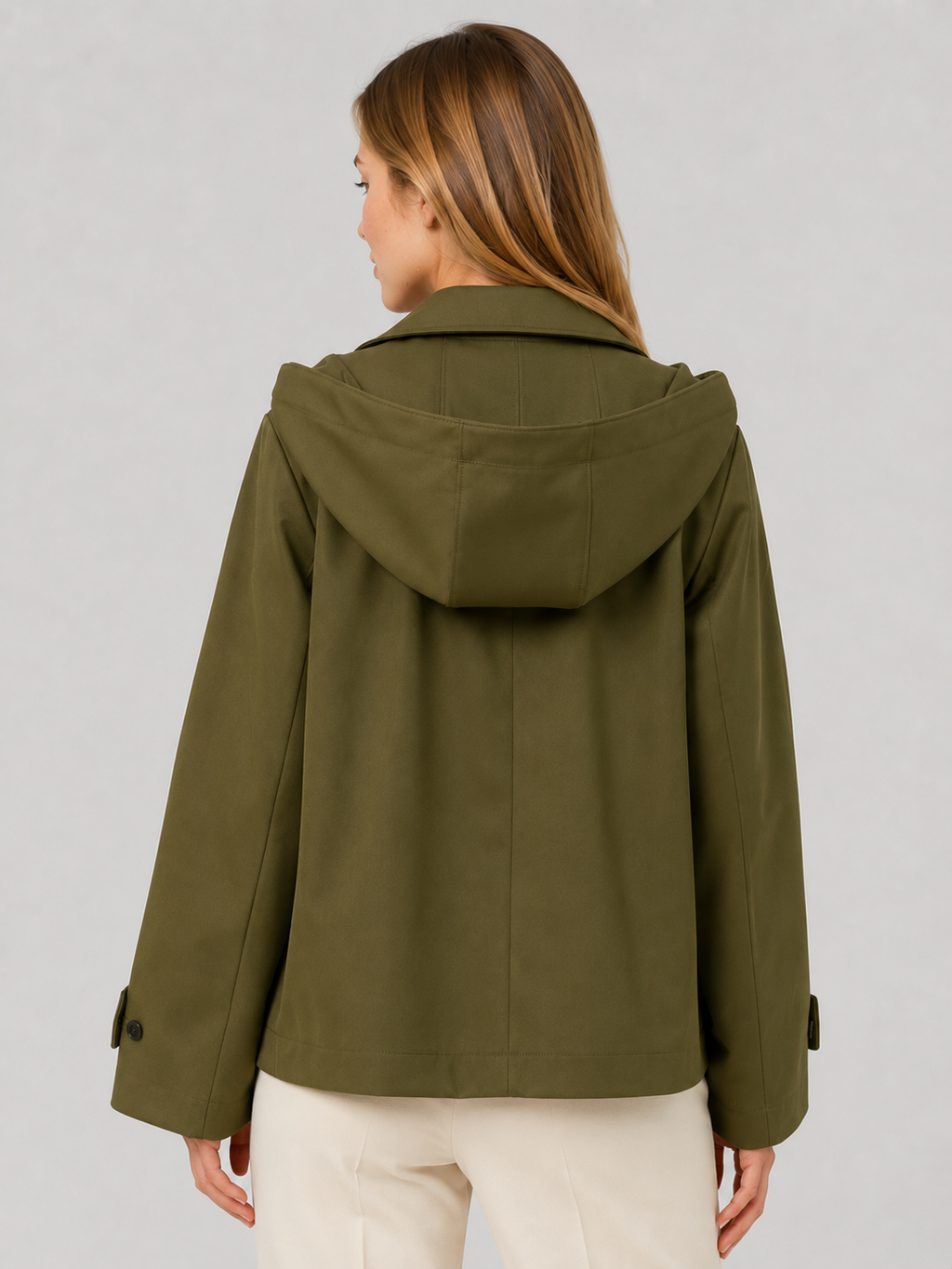 Trench Court Femme Kaki