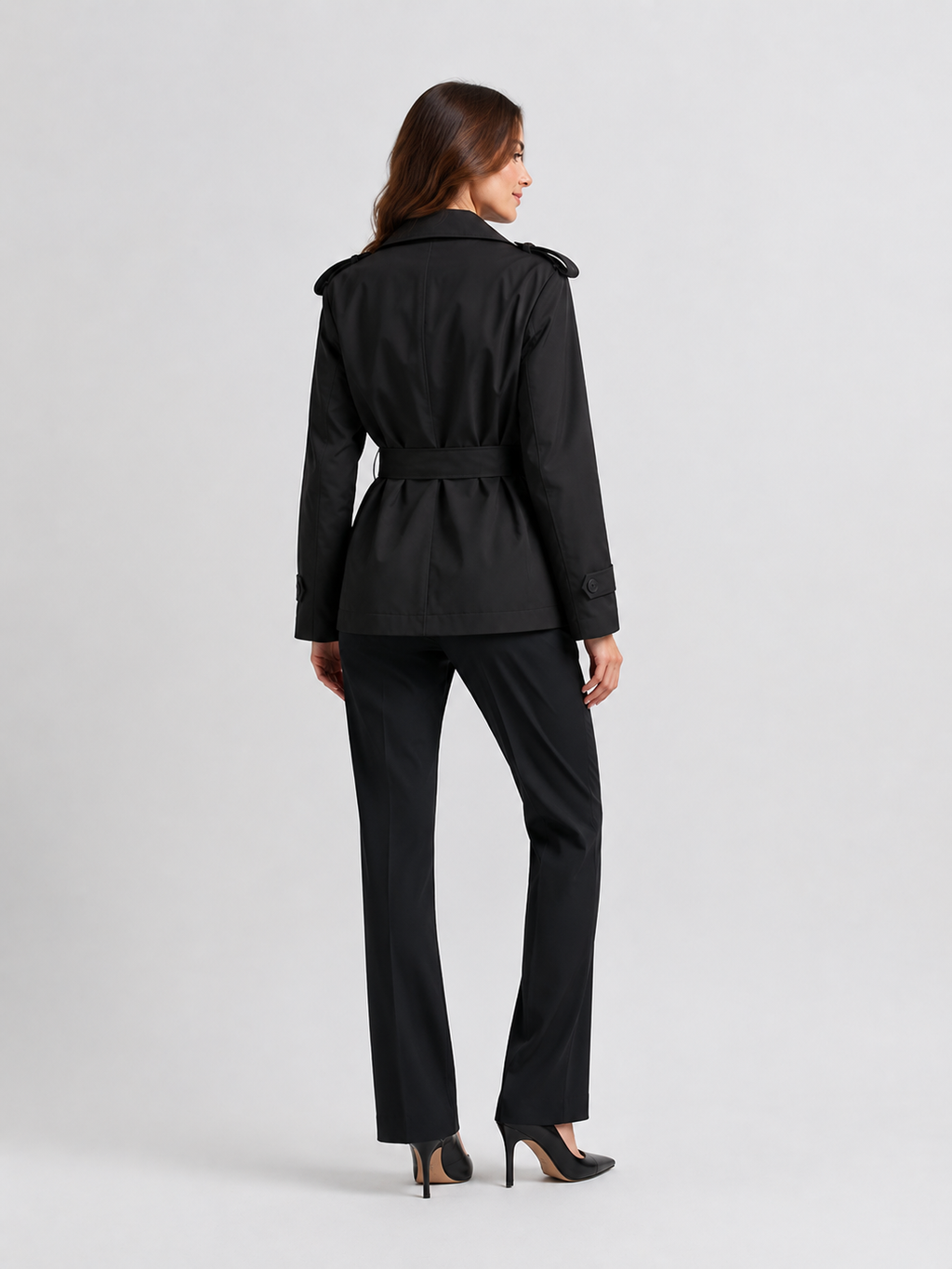 Trench Court Noir Femme