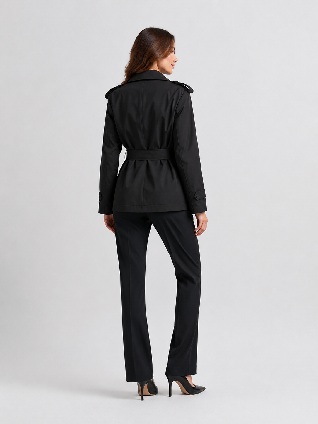 Trench Court Noir Femme