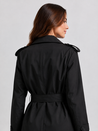 Trench Court Noir Femme