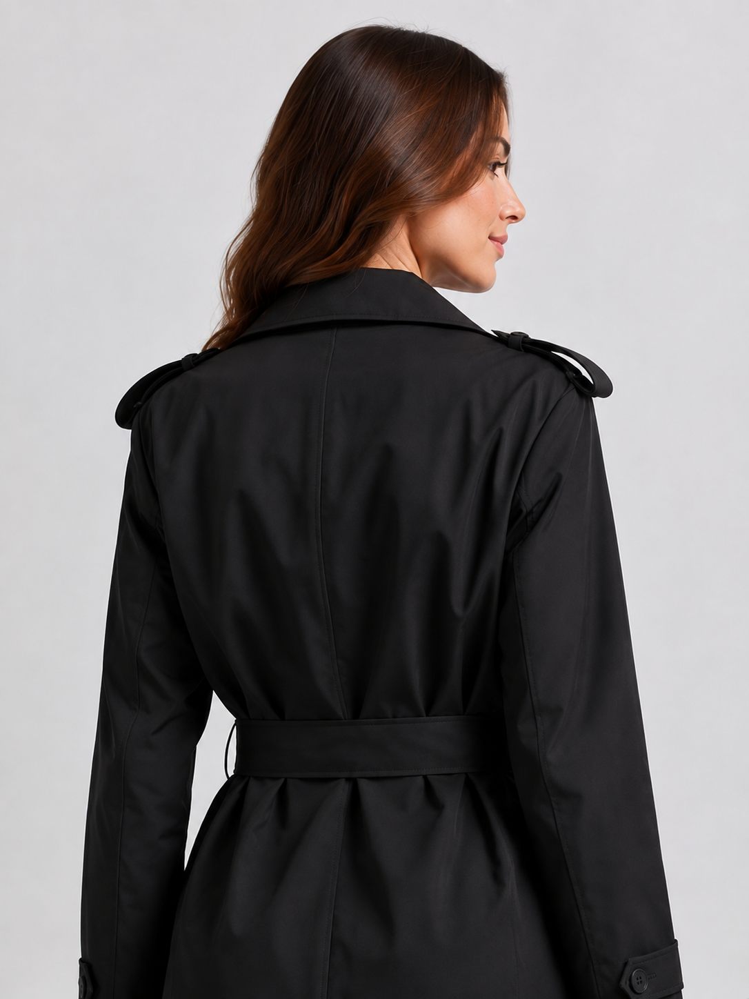 Trench Court Noir Femme