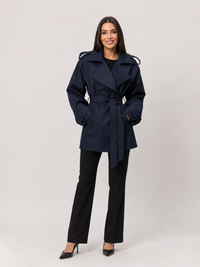 Trench Femme Court Bleu Marine