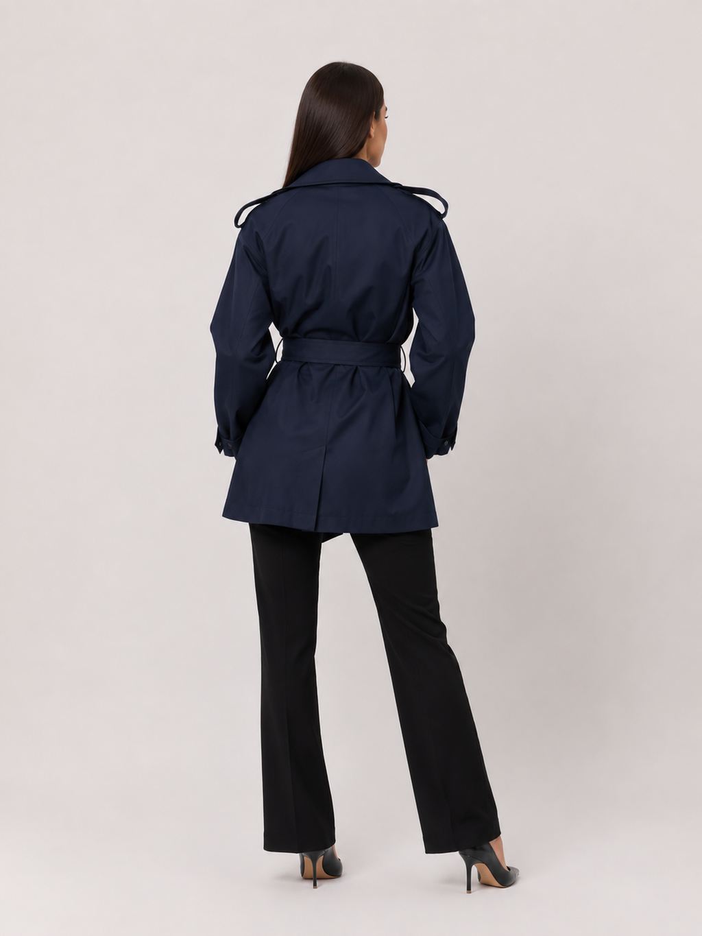 Trench Femme Court Bleu Marine