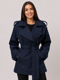 Trench Femme Court Bleu Marine