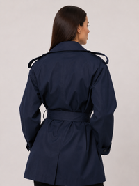 Trench Femme Court Bleu Marine